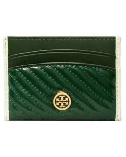 Tory Burch Robinson Patent Puffy Quilted Card Case | Wallets