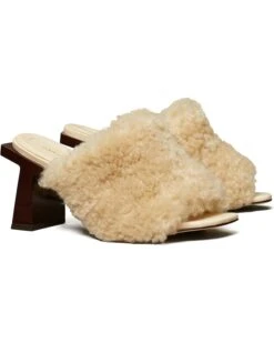 Tory Burch Block T Shearling Mule Sandal | Heels