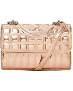 Tory Burch Fleming Metallic Square Quilt Small Convertible Shoulder Bag | Handbags