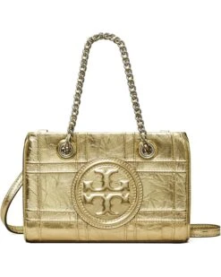Tory Burch Fleming Soft Metallic Quilt Mini Chain Tote | Handbags