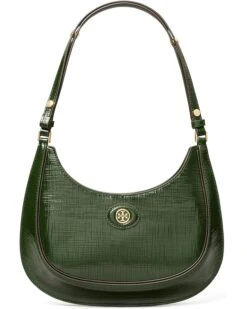 Tory Burch Robinson Crosshatched Convertible Crescent Bag | Handbags